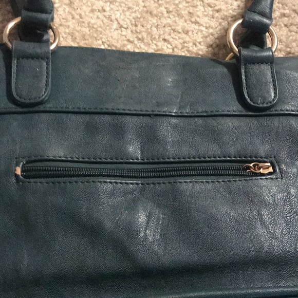 SEGUE PRE-OWNED LARGE BAG GREEN WITH GEMS VEGAN LEATHER TASSELS - Picture 4 of 7